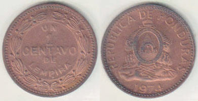 1974 Honduras 1 Centavo (Unc) A008170